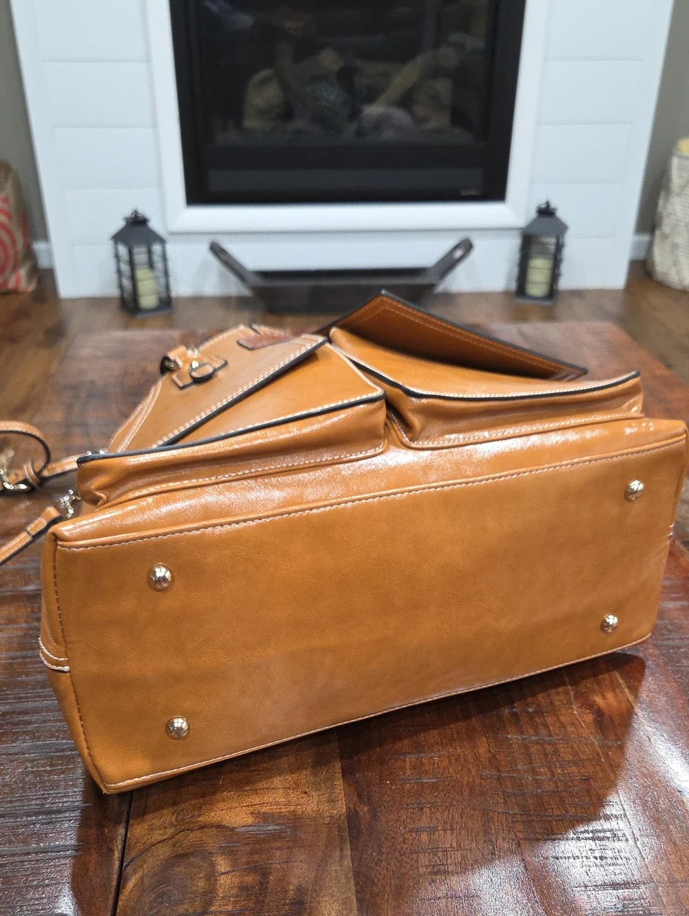 Dooney & Bourke Tan Leather Satchel with Crossbody Strap